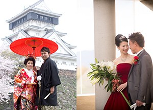 แพ็คเกจถ่ายภาพด้วยชุดแบบญี่ปุ่น + ชุดแต่งงานสากล + ชุดลำลอง